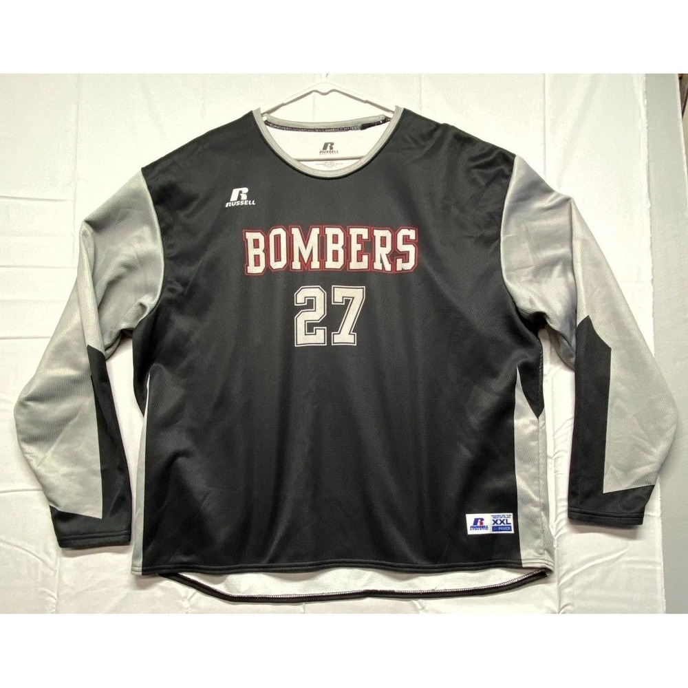 Russell Athletic Dri Power Bombers #27 Jersey Mens 2XL Black Performance Outdoor